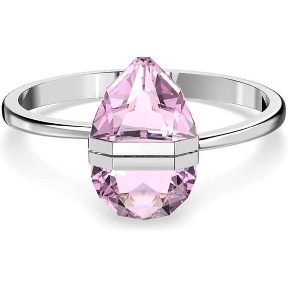 Swarovski Lucent Bangle Pink Stainless Steel Large Bracelet